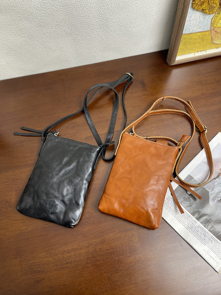 レザーショルダー フラットポケットショルダー