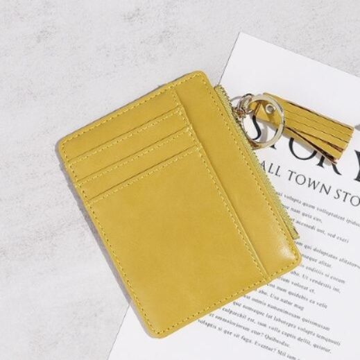 革 財布 革タッセル付きコインケース