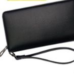 革 財布 封筒型フラップ留め具付きレザー二つ折り財布