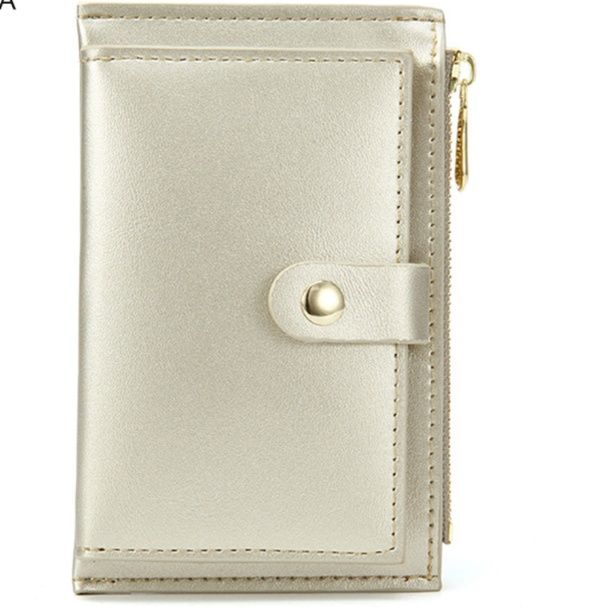 革 財布 スナップボタン式多機能コンパクト革財布コインケース