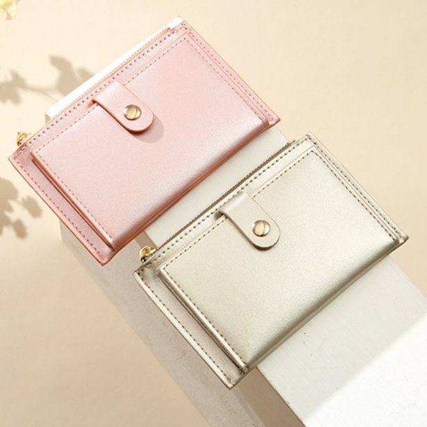 革 財布 スナップボタン式多機能コンパクト革財布コインケース