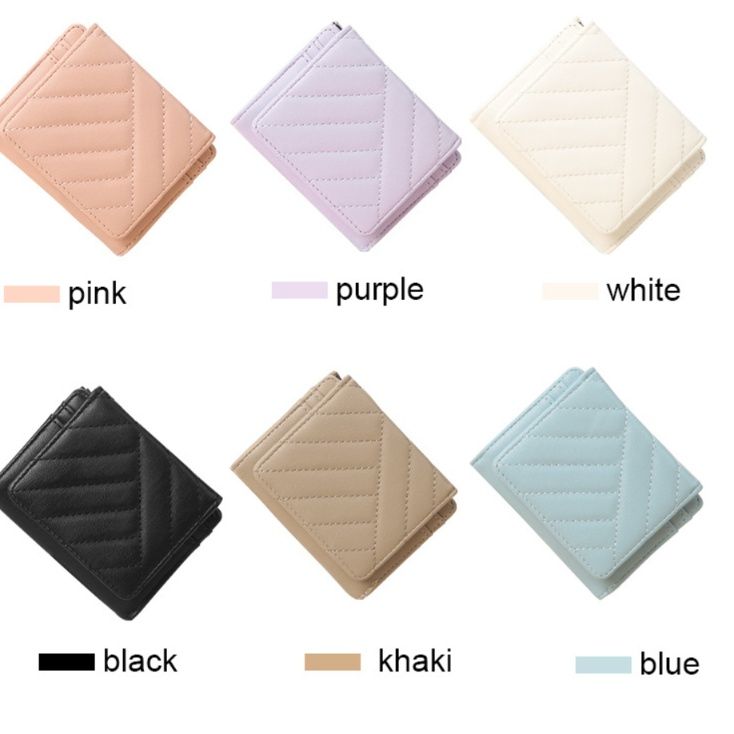 革 財布 シェブロンキルティングレザー三つ折り財布