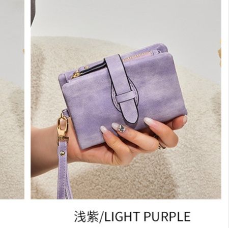 革 財布 スキミング防止機能付き本革三つ折り財布ストラップ付き