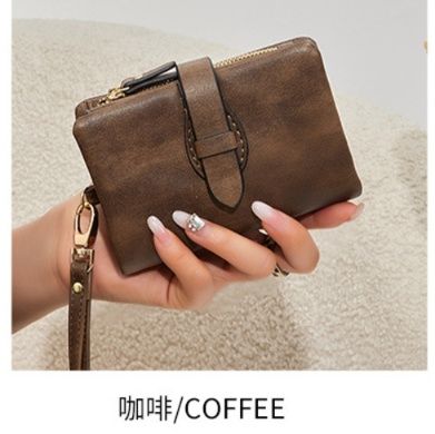 革 財布 スキミング防止機能付き本革三つ折り財布ストラップ付き