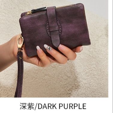 革 財布 スキミング防止機能付き本革三つ折り財布ストラップ付き