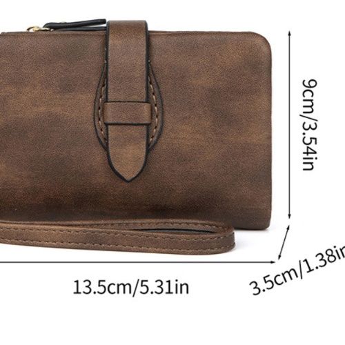 革 財布 スキミング防止機能付き本革三つ折り財布ストラップ付き