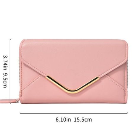 革 財布 封筒型メタルバー付きレザー長財布