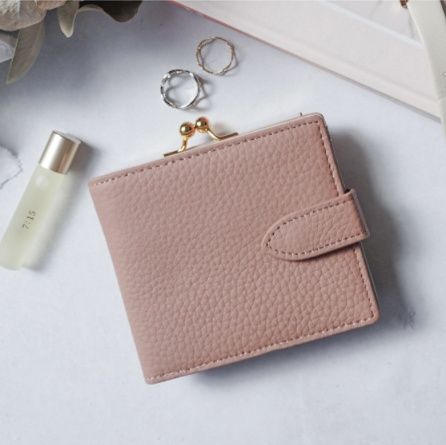 革 財布 がま口式本革二つ折り財布多機能カード収納