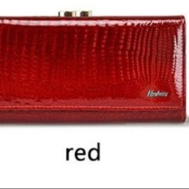 革 財布 型押しクロコダイル調がま口式レザー長財布