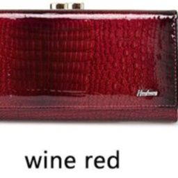 革 財布 型押しクロコダイル調がま口式レザー長財布