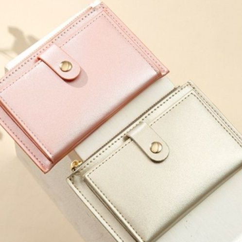 革 財布 スナップボタン式多機能コンパクト革財布コインケース