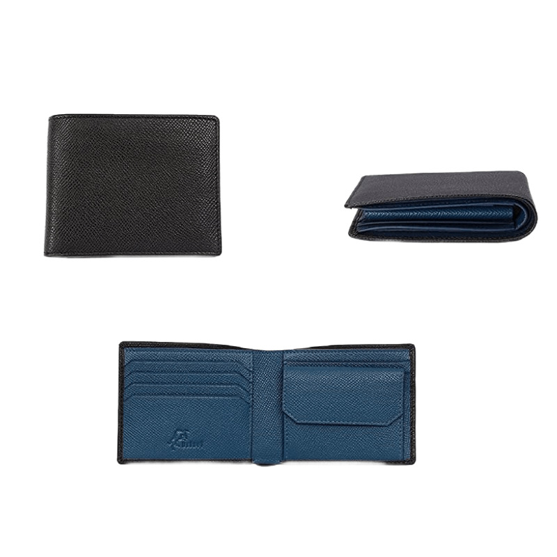 革 財布 上質な型押しレザー二つ折り財布