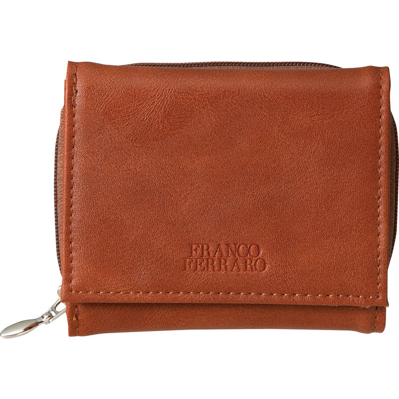 革 財布 フランコフェラーロ レザー三つ折り財布 茶色