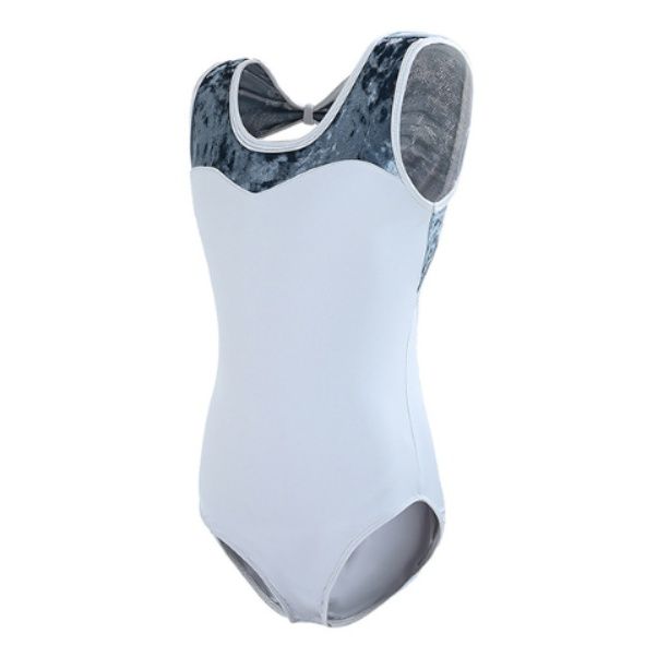 バレエレオタード ベロア切替デザイン子供用タンクトップレオタード