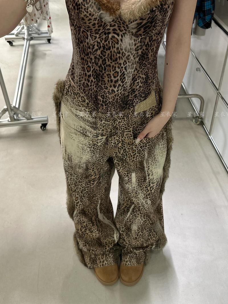 ヒョウ柄 もこもこ野性派ヒョウ柄ワイドパンツ