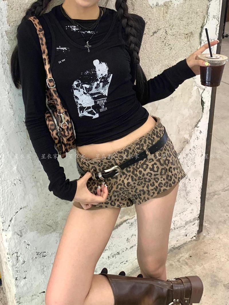 ヒョウ柄 野性の魅力 ミニヒョウ柄ショートパンツ