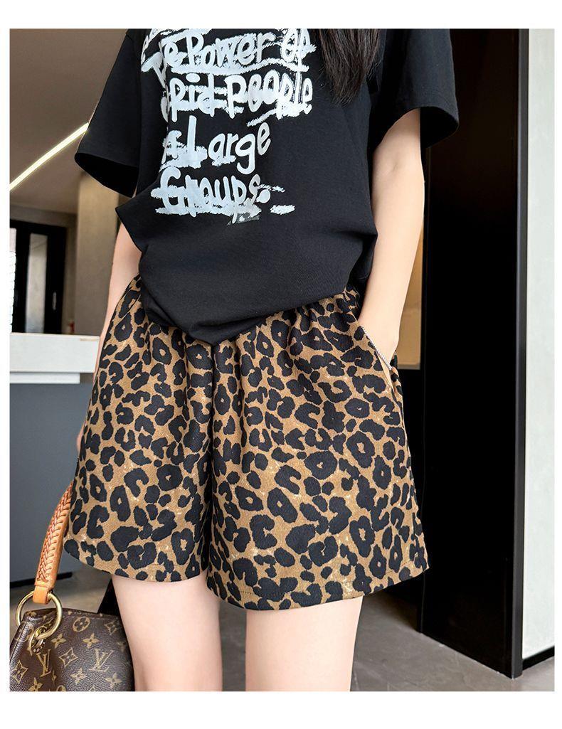 ヒョウ柄 ヒョウ柄ワイドショートパンツ