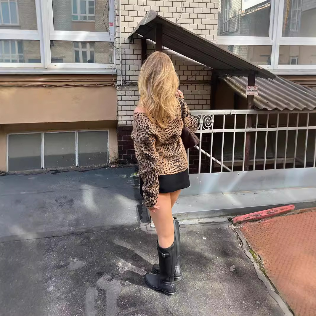 ふわもこヒョウ柄カーディガン
