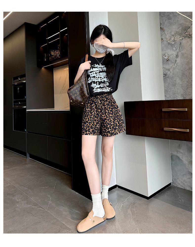 ヒョウ柄 ヒョウ柄ワイドショートパンツ