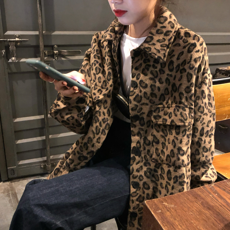 ふんわりヒョウ柄ビッグジャケット