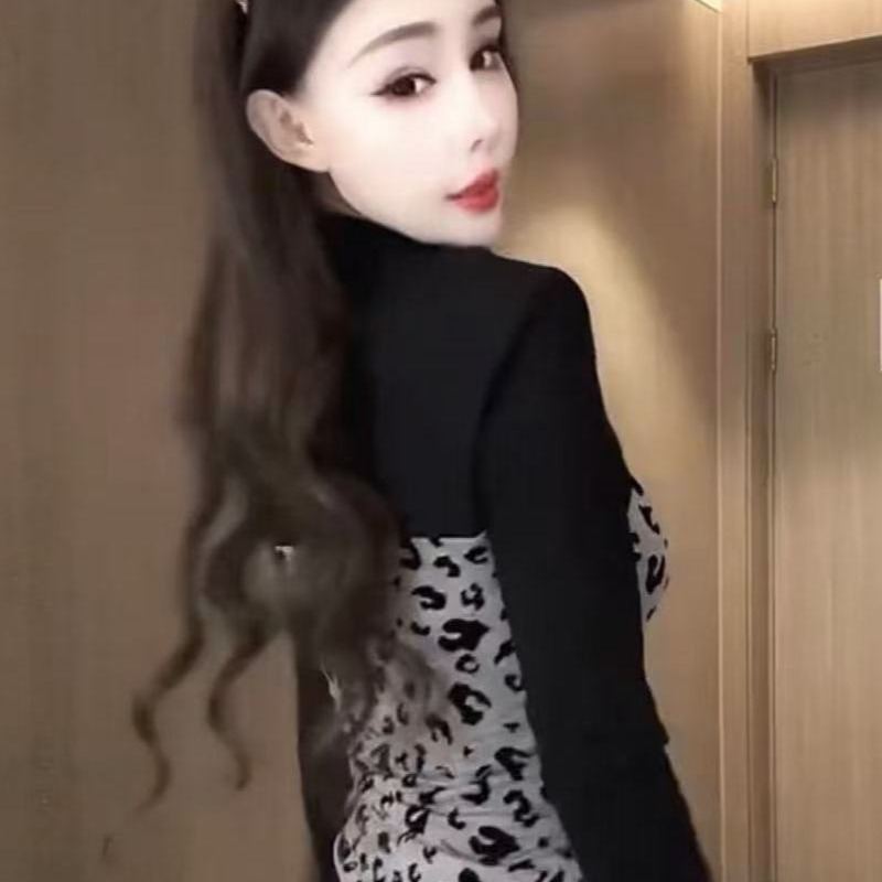 ヒョウ柄ギャザーキャミソール