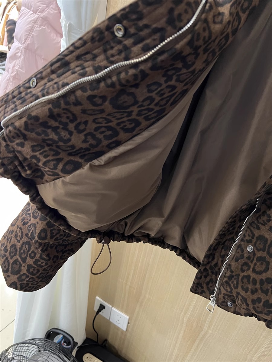 ふんわりヒョウ柄中綿ジャケット