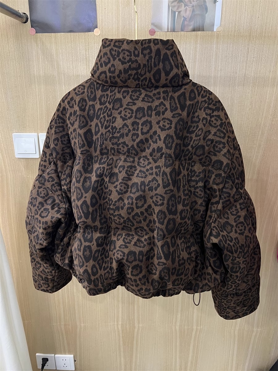 ふんわりヒョウ柄中綿ジャケット