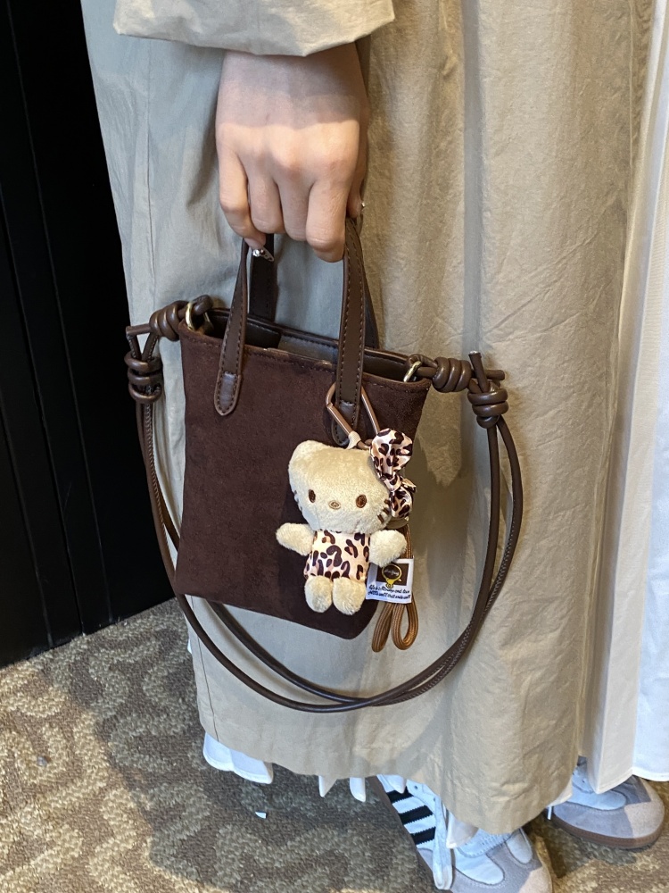 ヒョウ柄ミニトートバッグ キャラクター付き