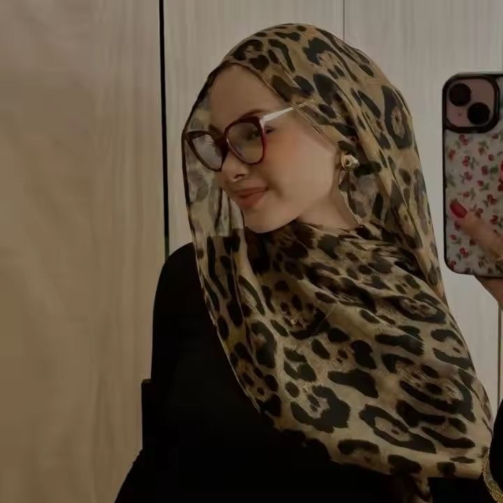 ヒョウ柄シフォンワイルドマフラー