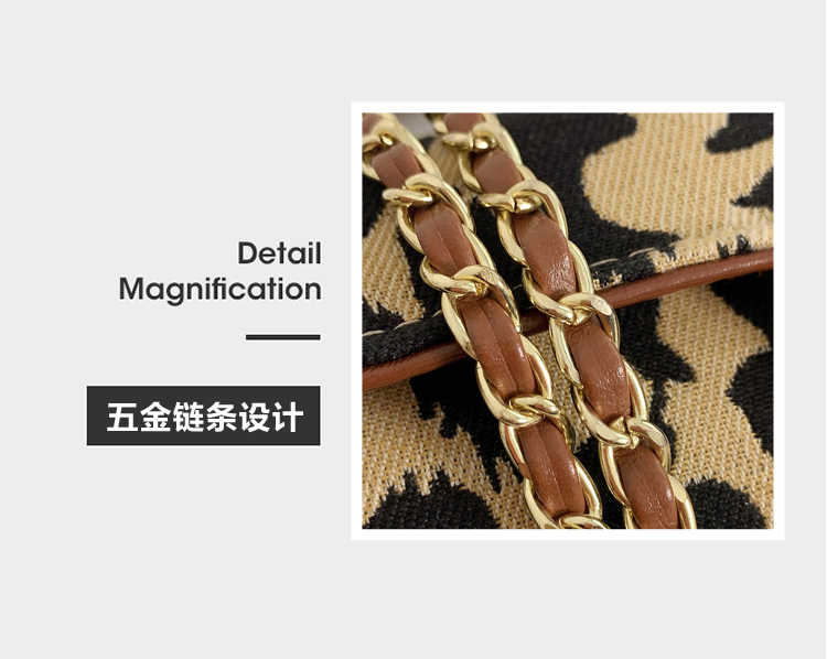 シックな円筒形ヒョウ柄ショルダーバッグ