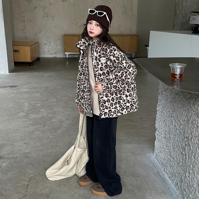 もこもこヒョウ柄中綿ジャケット