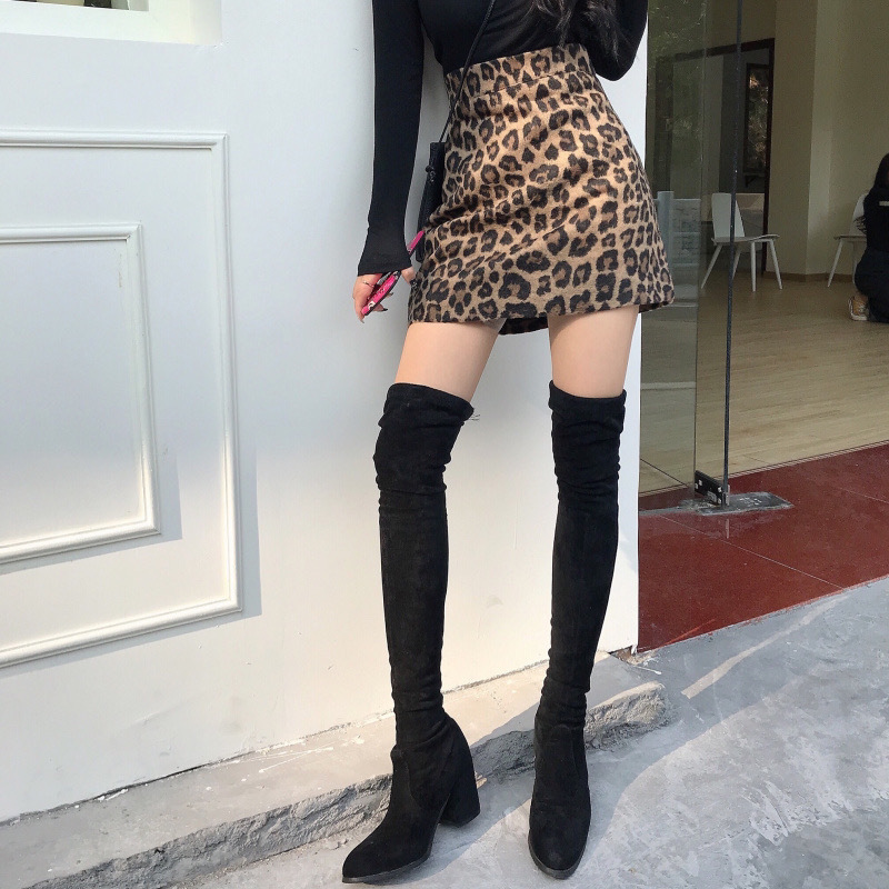 ヒョウ柄 大胆華やぎヒョウ柄タイトスカート