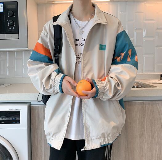 メンナイロンジャージ メンズ カラーブロック ジャージ ジャケット アウター