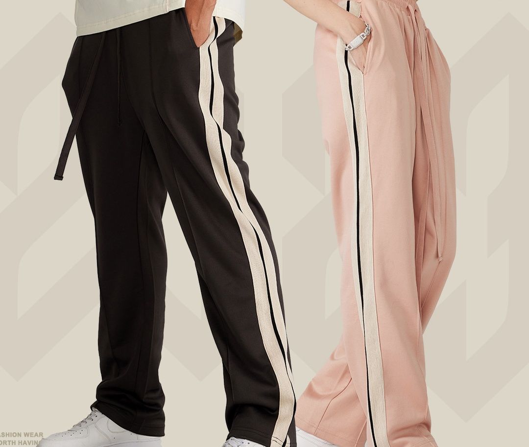 メンズジャージ サイドライン入りジョガーパンツ