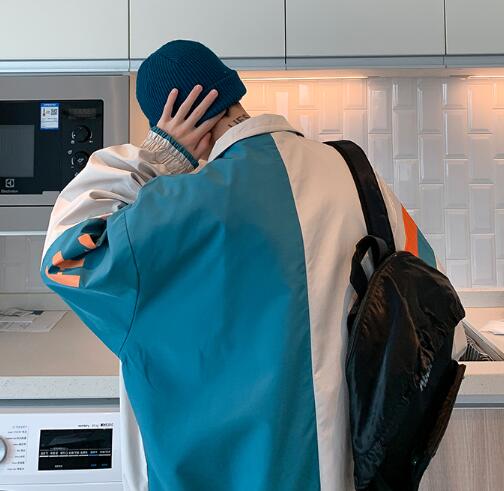 メンナイロンジャージ メンズ カラーブロック ジャージ ジャケット アウター