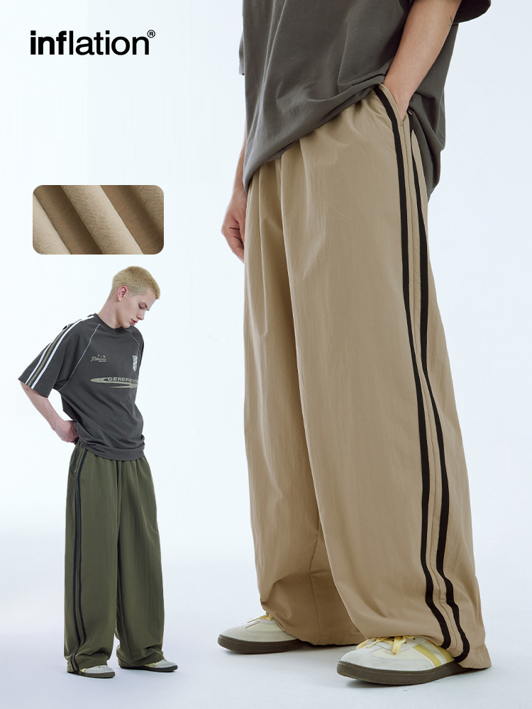 メンズジャージ サイドライン ワイドパンツ 全2色