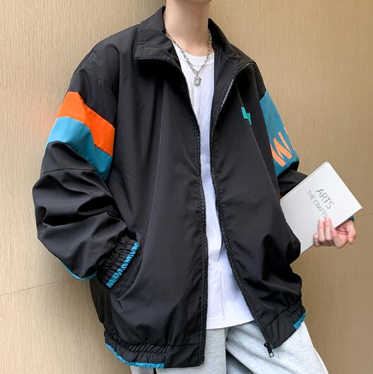 メンナイロンジャージ メンズ カラーブロック ジャージ ジャケット アウター