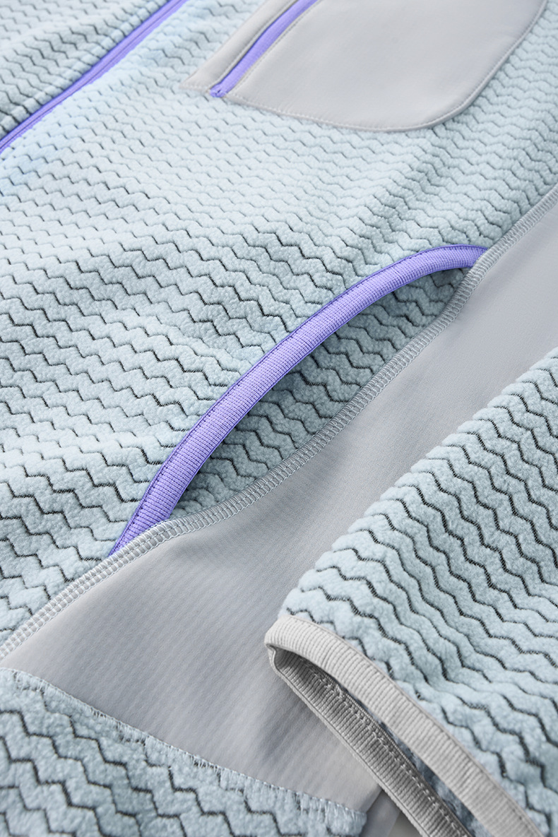 スウェットメンズジャージ 冬新作波柄切替全開式裏起毛上着全三色