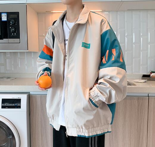 メンナイロンジャージ メンズ カラーブロック ジャージ ジャケット アウター