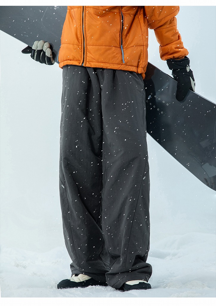 メンズナイロンジャージ メンズ秋冬中綿入り撥水ロングパンツ全2色