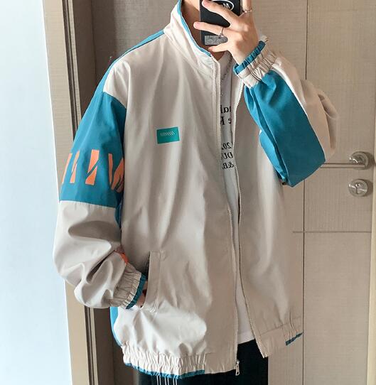 メンナイロンジャージ メンズ カラーブロック ジャージ ジャケット アウター