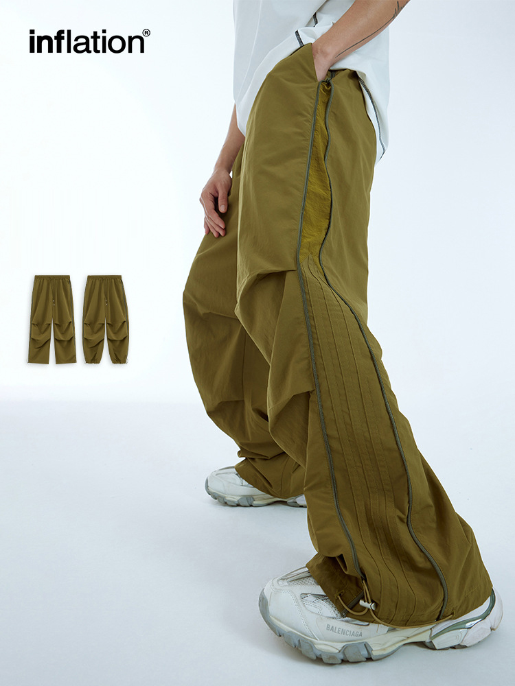 メンズジャージ メンズ ワイドジャージパンツ サイドライン カジュアル 全色展開