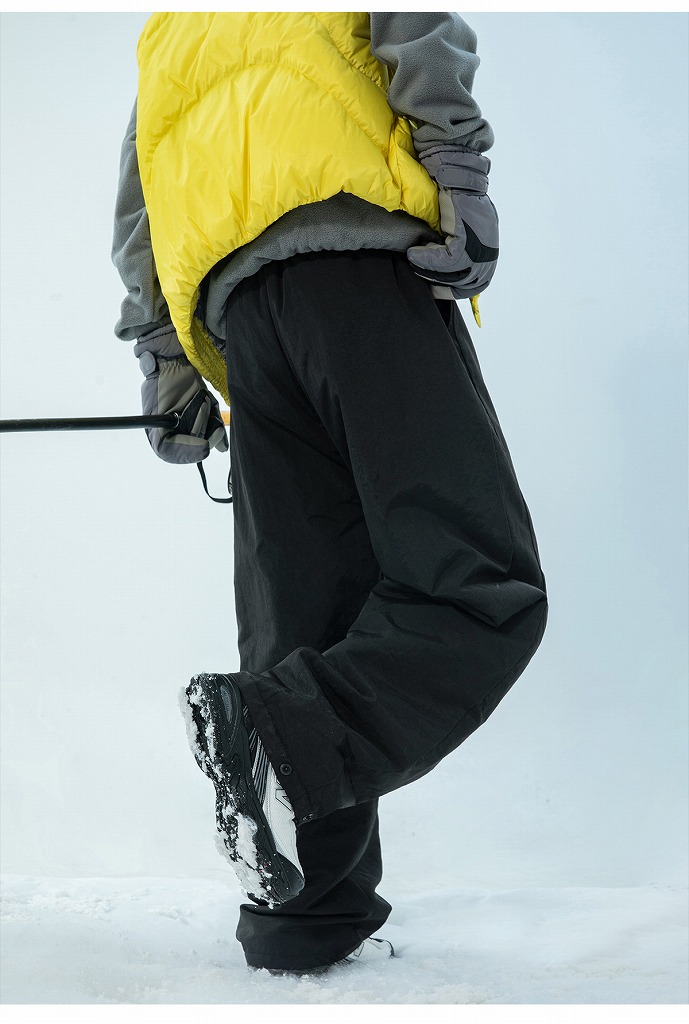 メンズナイロンジャージ メンズ秋冬中綿入り撥水ロングパンツ全2色