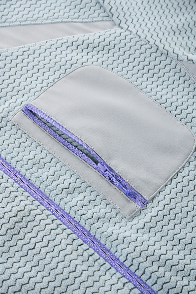 スウェットメンズジャージ 冬新作波柄切替全開式裏起毛上着全三色