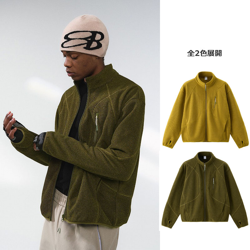 メンズジャージ 男性用ナイロンジップアップフリースジャケット全2色