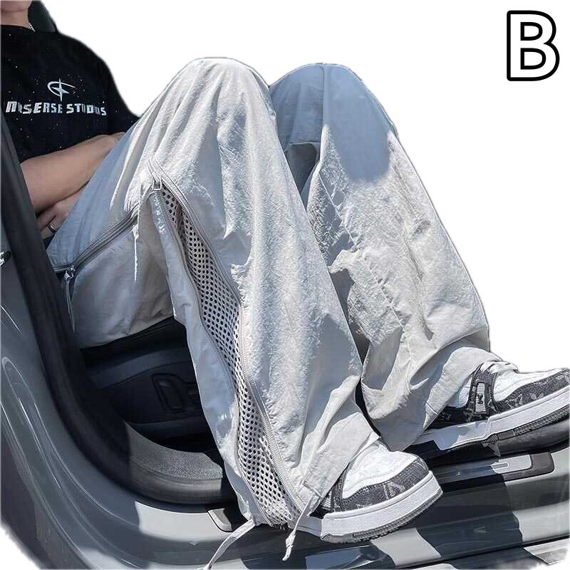 通気性抜群メッシュ切替ナイロンジャージトップス