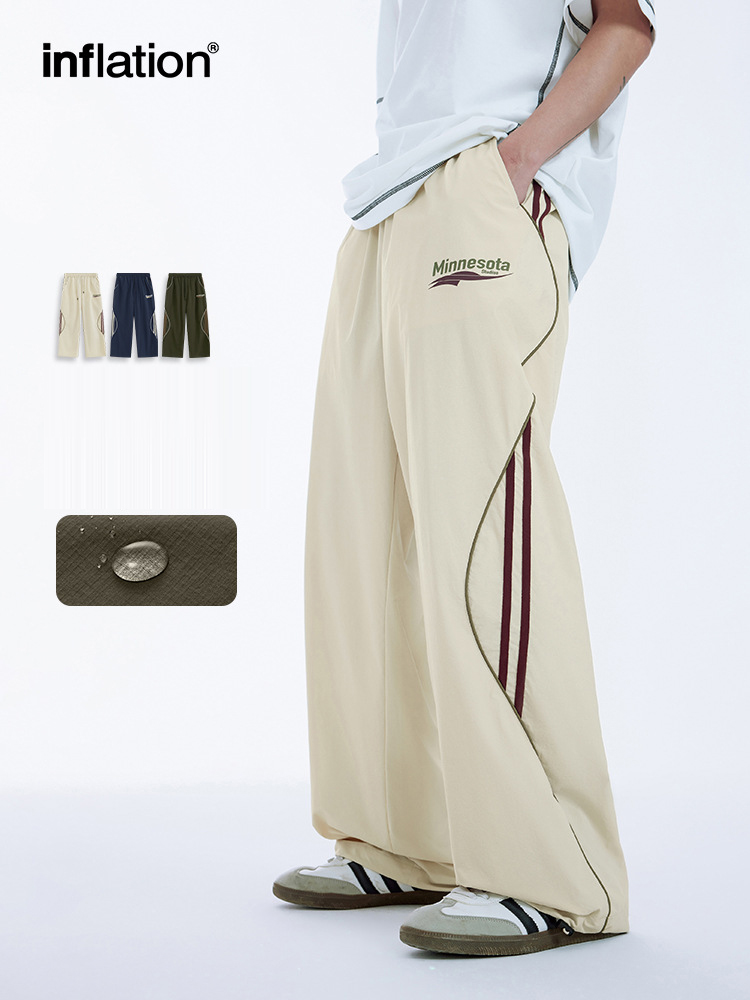 メンズジャージ ワイドパンツ サイドライン入り 春夏