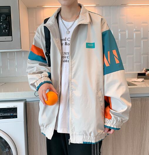 メンナイロンジャージ メンズ カラーブロック ジャージ ジャケット アウター