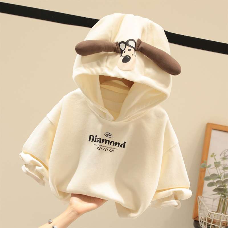 ベビー服  わんちゃん耳付きフード付きパーカー