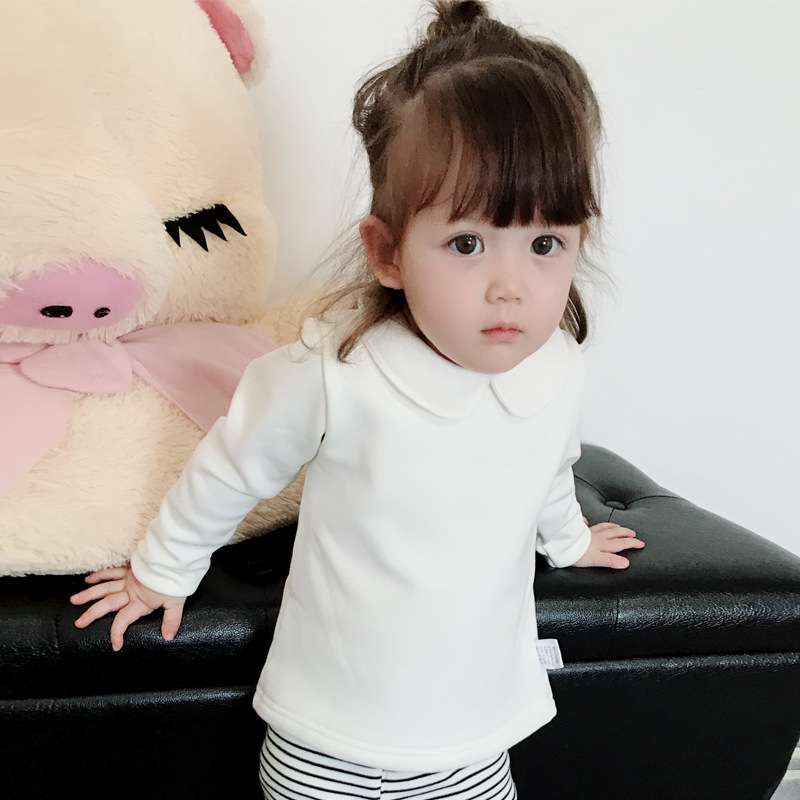 ベビー服  ピーターパン襟長袖カットソー
